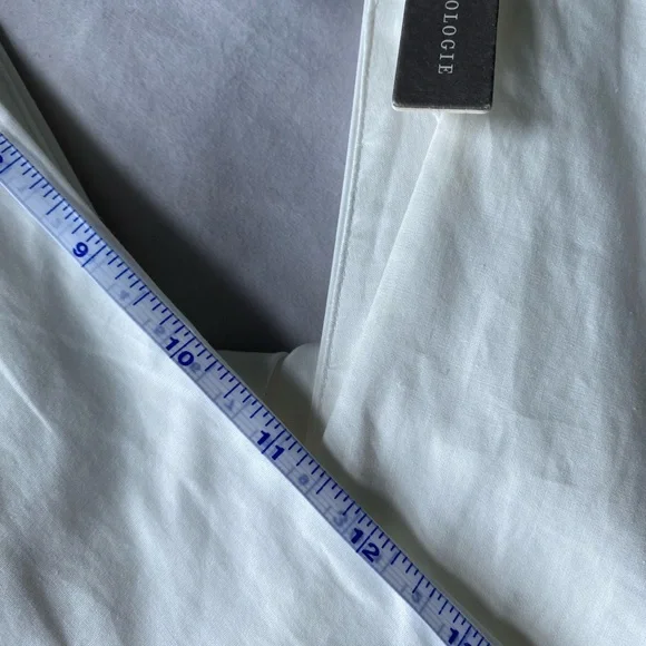 Anthropologie Ruffled V-Neck White Mini Dress size XS *NWT* - Picture 13 of 13